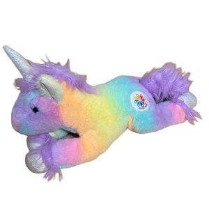 Hershey Park Rainbow Plush Unicorn Toy Stuffed Animal Purple Yellow Blue